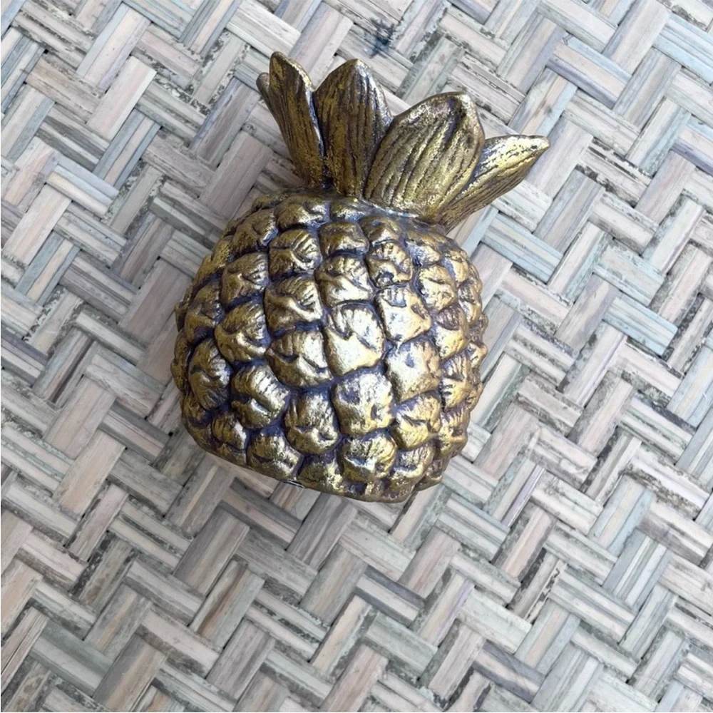 BOHO‎ VIBES GOLD PINEAPPLE TAPERED CANDLE HOLDER
